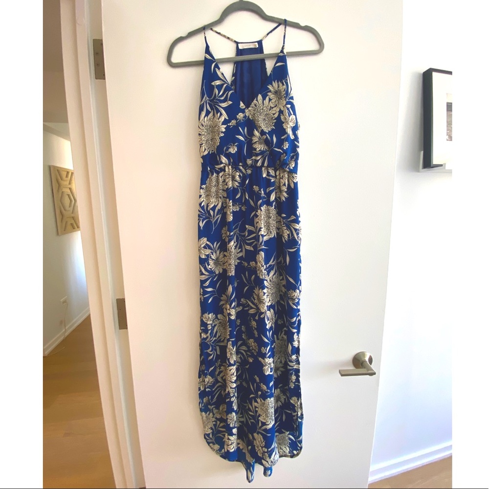 LUSH Blue Floral Print Maxi Dress *Excellent condition*